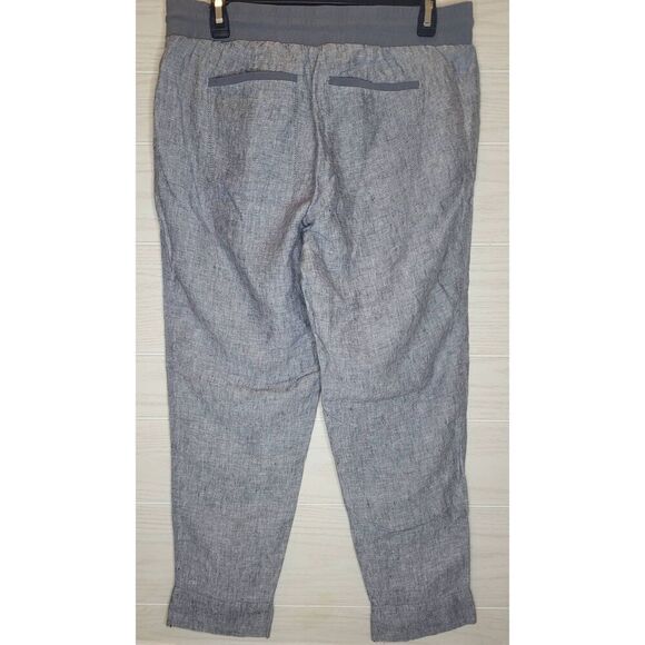 Athleta Bali Linen Pants Size 12 Gray - Picture 3 of 5